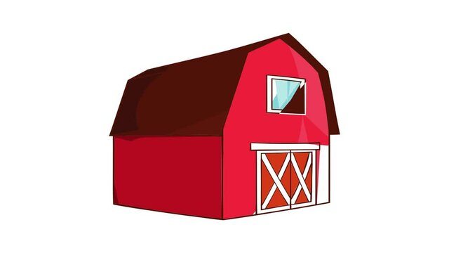 Barn for animals icon animation cartoon best object isolated on white background