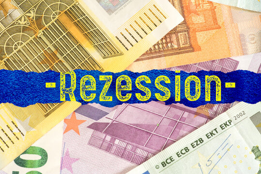Euro Geldscheine und die Rezession