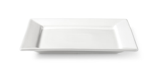 a square-shaped white plate