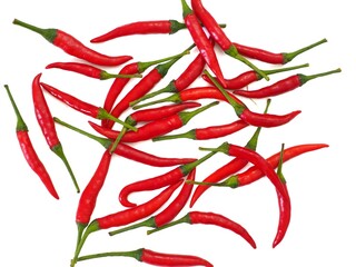 chili peppers on a white background