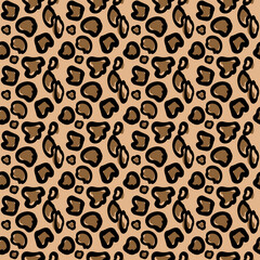 Leopard Pattern Background. Vector Illustration. Seamless