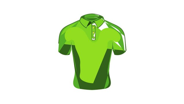 Mens green polo icon animation cartoon best object isolated on white background