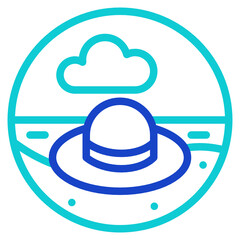 Hat , Beach outline icon.