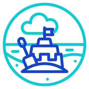 recommend clip art: Sand castle , Beach outline icon.