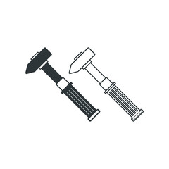Basic Tools Icon. Simple hammer sign. Vector Illustration Symbol