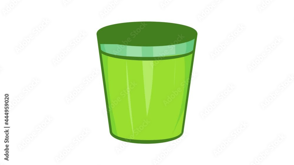 Aufkleber empty trash can icon animation cartoon best object isolated on white background