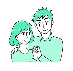 手を繋ぐカップル