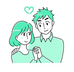 手を繋ぐカップル