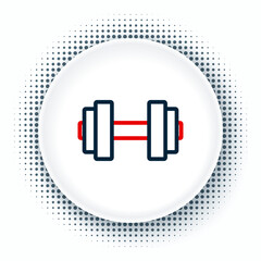 Line Dumbbell icon isolated on white background. Muscle lifting icon, fitness barbell, gym, sports equipment, exercise bumbbell. Colorful outline concept. Vector
