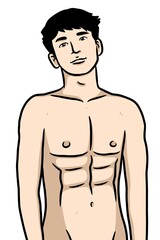 Fototapeta premium cute man cartoon on white background