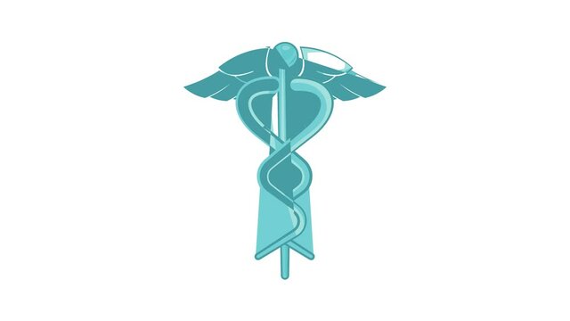 Caduceus medical symbol icon animation cartoon best object isolated on white background