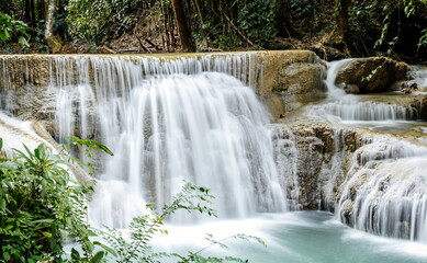 Khuean Srinagarindra National Park, Huay Mae Khamin Waterfalls, in Kanchanaburi, Thailand