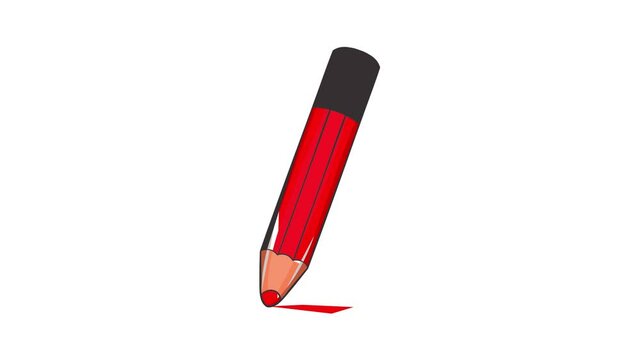 Pencil icon animation cartoon best object isolated on white background