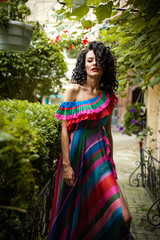 Beautiful sensual woman portrait outdoor 