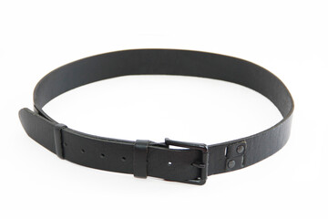 men's black belt with metal buckle