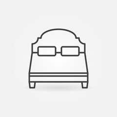 Small Double Bed vector thin line concept icon