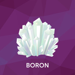 Shiny boron mine on geometric background. Ore design. Vector illustration.