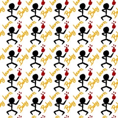 seamless pattern of man cartoon background
