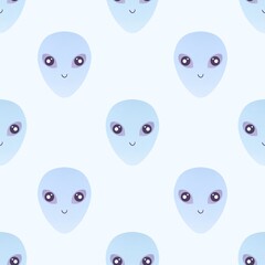 Fototapeta premium cute space pattern with aliens