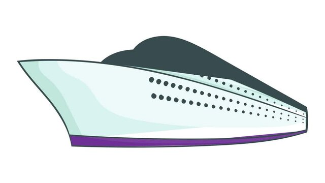 Yacht icon animation cartoon best object isolated on white background