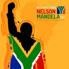 International Nelson Mandela Day Abstract Poster - obrazy, fototapety, plakaty