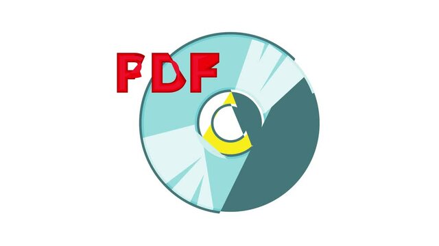 PDF book icon animation cartoon best object isolated on white background