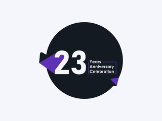 23 Years Anniversary Celebration badge with banner image isolated on white background