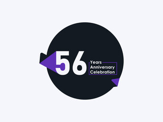 56 Years Anniversary Celebration badge with banner image isolated on white background