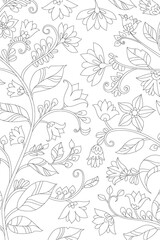 graceful pattern of fancy floral for your coloring book