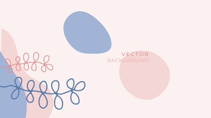 Abstract organic background vector. Earth tone minimal style wallpaper with foliage line art floral and botanical leaves, Organic shapes. Vector background for cover, banner, poster, Web and packaging