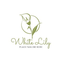 Lily Flower Logo Design Vector Image