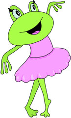 vector illustration the ballerina frog