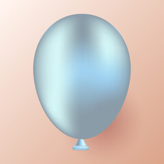 Balloon isolated. Festive realistic blue balloon design element