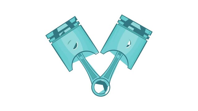 Car piston icon animation cartoon best object isolated on white background