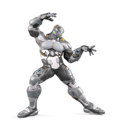 future soldier is doing some magic moves on white background side view