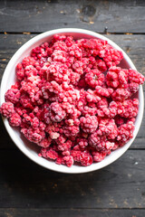 raspberries freezing berry long-term storage healthy food meal snack copy space food background rustic top view