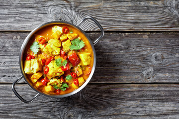 Moqueca Baiana, brazilian fish curry, top view