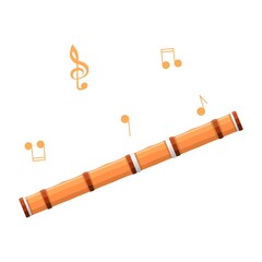 The flute. Dudka. Musical instrument. Cartoon style. Vector.