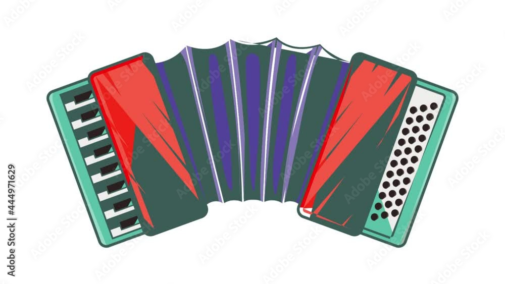 Poster accordion icon animation cartoon best object isolated on white background