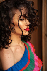 Beautiful woman posing in summer. Romantic shot