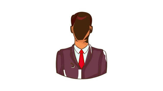 Man in suit avatar icon animation cartoon best object isolated on white background