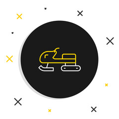 Line Snowmobile icon isolated on white background. Snowmobiling sign. Extreme sport. Colorful outline concept. Vector