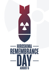 Hiroshima Remembrance Day. August 6. Holiday concept. Template for background, banner, card, poster with text inscription. Vector EPS10 illustration.