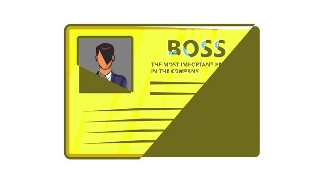 Card of boss icon animation cartoon best object isolated on white background