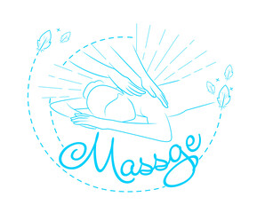  relaxing massage icon  in linear style