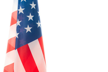 national flag of america with stars and stripes isolated on white