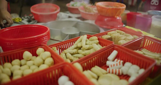 Yong Tau Foo Street Food at The Sunday Market in Kuala Lumpur, Malaysia 