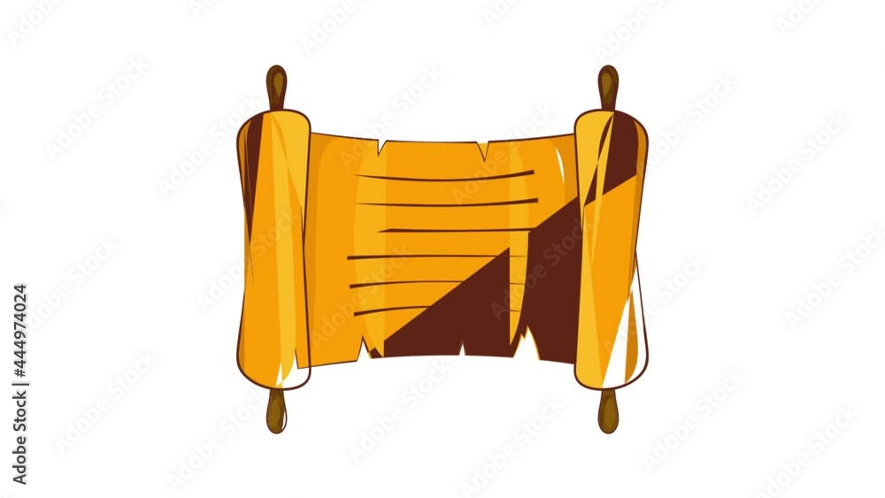 Poster ancient scroll icon animation cartoon best object isolated on white background