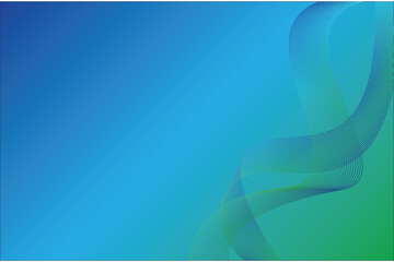 Gradient blue and green background with smooth curved lines and wave elements