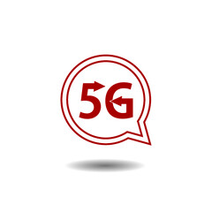 5G icon design with shadow